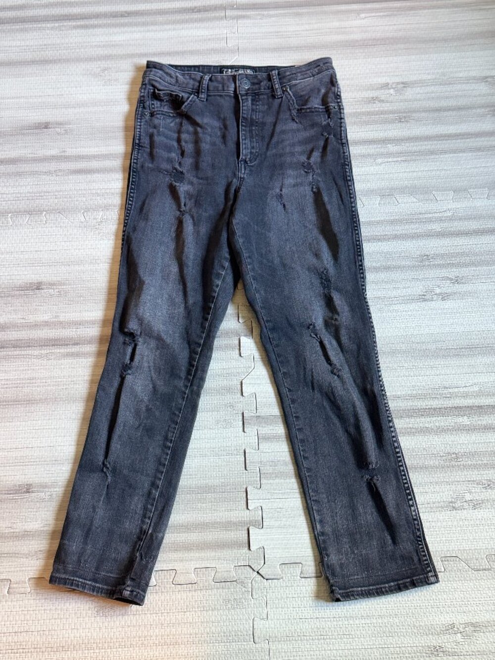 Lucky Brand Women's Black High Rise Tomboy Cropped Straight Leg Jeans